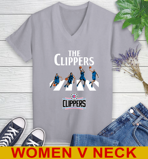 NBA Basketball LA Clippers The Beatles Rock Band Shirt Women's V-Neck T-Shirt 4
