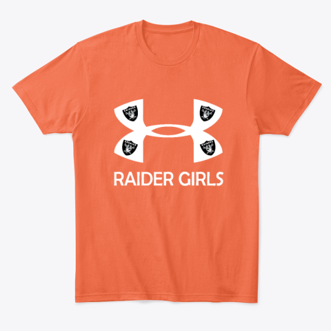 9otb raider girl under armour classic t shirt 2 front orange