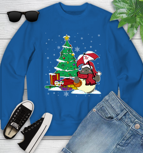 Houston Rockets NBA Basketball Cute Tonari No Totoro Christmas Sports Youth Sweatshirt 7