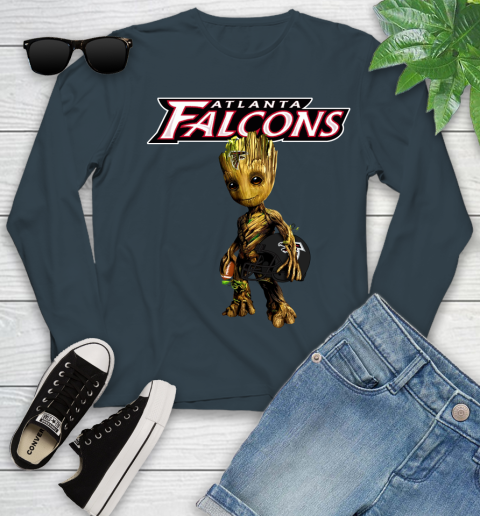 Atlanta Falcons NFL Football Groot Marvel Guardians Of The Galaxy Youth Long Sleeve 8