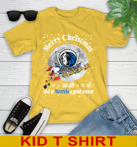 Dallas Mavericks Merry Christmas To All And To Mavericks A Good Season NBA Basketball Sports Youth T-Shirt 9