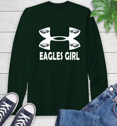 NFL Philadelphia Eagles Girl Under Armour Football Sports Long Sleeve T-Shirt 7