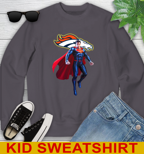 NFL Superman DC Sports Football Denver Broncos Youth Sweatshirt 6