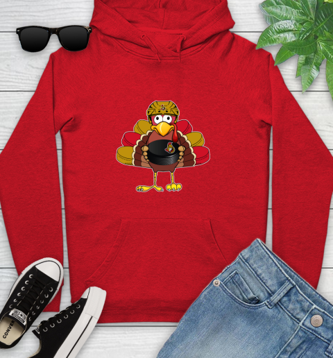 Ottawa Senators Turkey Thanksgiving Day Youth Hoodie 11