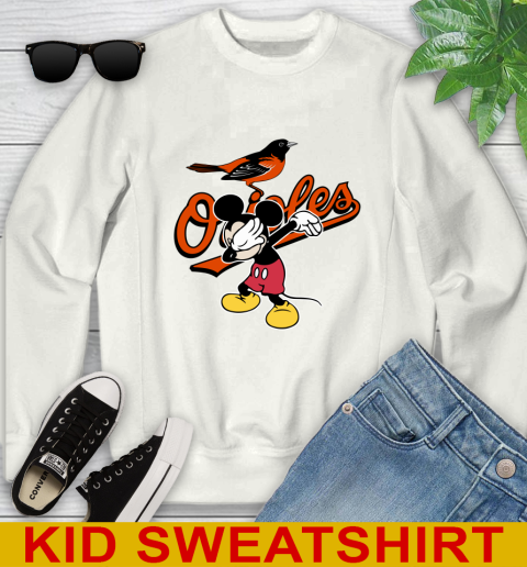 Baltimore Orioles MLB Baseball Dabbing Mickey Disney Sports Youth Sweatshirt