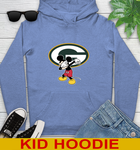 Green Bay Packers NFL Football Dabbing Mickey Disney Sports Youth Hoodie 12