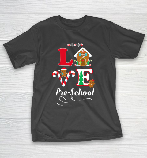 Gingerbread Love Christmas Teacher Student Pre School T-Shirt