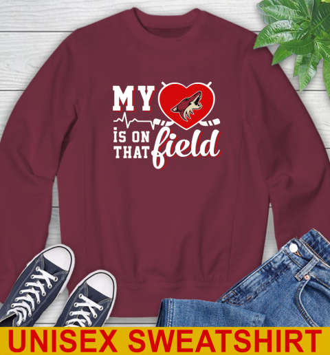 NHL My Heart Is On That Field Hockey Sports Arizona Coyotes Sweatshirt 6