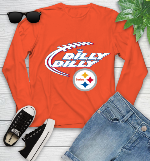 NFL Pittsburgh Steelers Dilly Dilly Football Sports Youth Long Sleeve 4