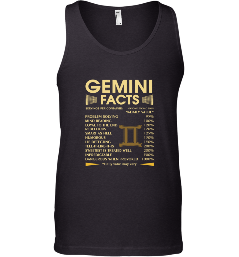 Zodiac Gemini Facts Awesome Zodiac Sign Daily Value Tank Top