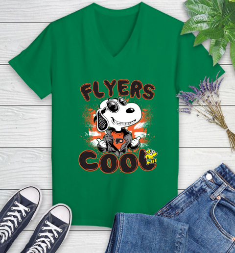 NHL Hockey Philadelphia Flyers Cool Snoopy Shirt Women's V-Neck T-Shirt 4