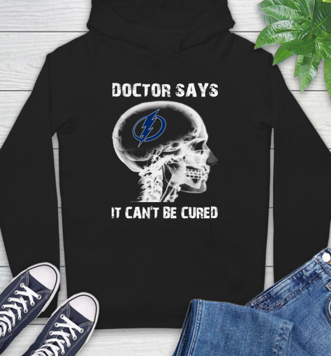NHL Tampa Bay Lightning Hockey Skull It Can't Be Cured Shirt Hoodie