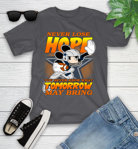 Dallas Cowboys NFL Football Mickey Disney Never Lose Hope Youth T-Shirt 6