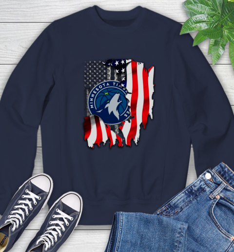 Minnesota Timberwolves NBA Basketball American Flag Sweatshirt 2