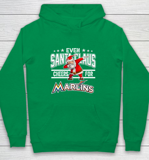 Miami Marlins Even Santa Claus Cheers For Christmas MLB Youth Hoodie 4