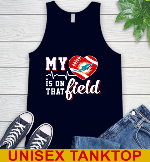 NFL My Heart Is On That Field Football Sports Miami Dolphins Tank Top 2
