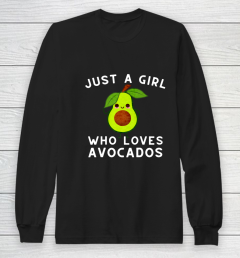 Just A Girl Who Loves Avocados Avocado Guacamole Raglan Baseball Long Sleeve T-Shirt