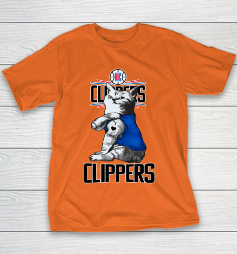 NBA Basketball My Cat Loves LA Clippers Youth T-Shirt 4