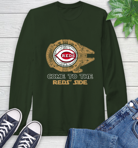 MLB Come To The Cincinnati Reds Side Star Wars Baseball Sports Long Sleeve T-Shirt 7