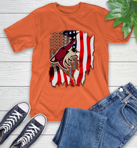 Arizona Coyotes NHL Hockey American Flag T-Shirt - Image 5