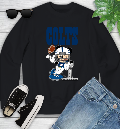 NFL Indianapolis Colts Mickey Mouse Disney Super Bowl Football T Shirt Youth Sweatshirt 2