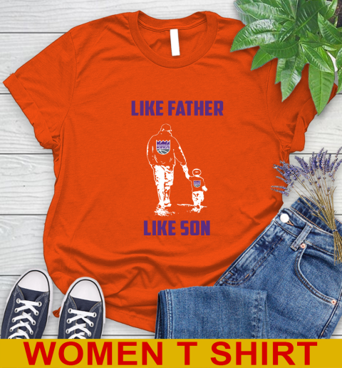 Sacramento Kings NBA Basketball Like Father Like Son Sports Women's T-Shirt 3