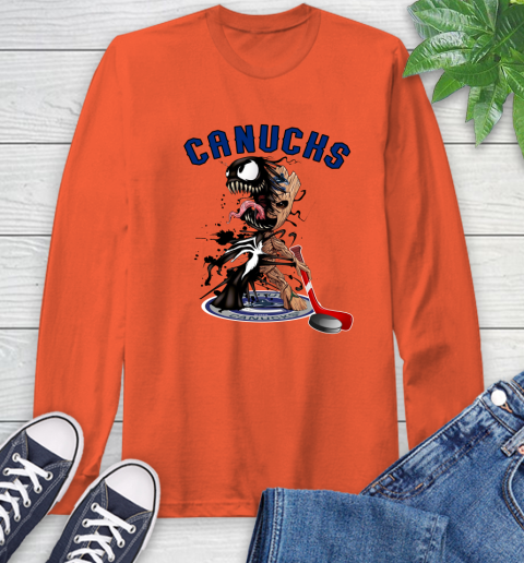 NHL Vancouver Canucks Hockey Venom Groot Guardians Of The Galaxy Long Sleeve T-Shirt 5