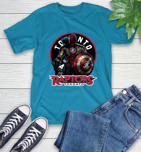 Toronto Raptors NBA Basketball Captain America Thor Spider Man Hawkeye Avengers T-Shirt 8