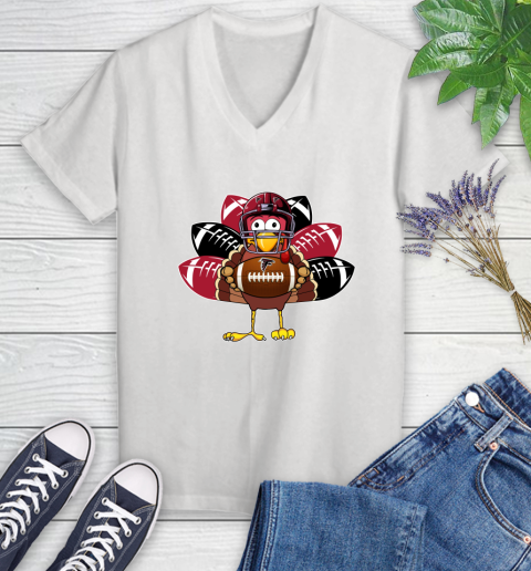 Atlanta Falcons Turkey Thanksgiving Day Women's V-Neck T-Shirt