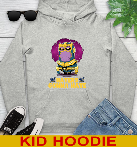 MLB Baseball Milwaukee Brewers Haters Gonna Hate Thanos Minion Marvel Shirt Youth Hoodie