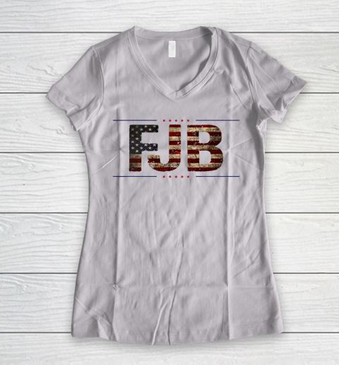 FJB Fuck Joe Biden Pro America Distressed Retro Vintage Women's V-Neck T-Shirt