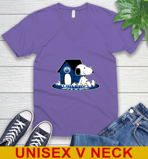 NHL Hockey Edmonton Oilers Snoopy The Peanuts Movie Shirt V-Neck T-Shirt 9