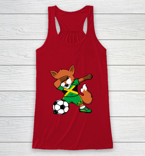 Dabbing Fox Jamaica Soccer Fans Jersey Jamaican Football Fan Racerback Tank 5