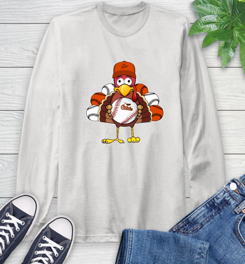 Baltimore Orioles Turkey thanksgiving Long Sleeve T-Shirt