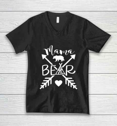 Mama Bear Arrow Heart V-Neck T-Shirt