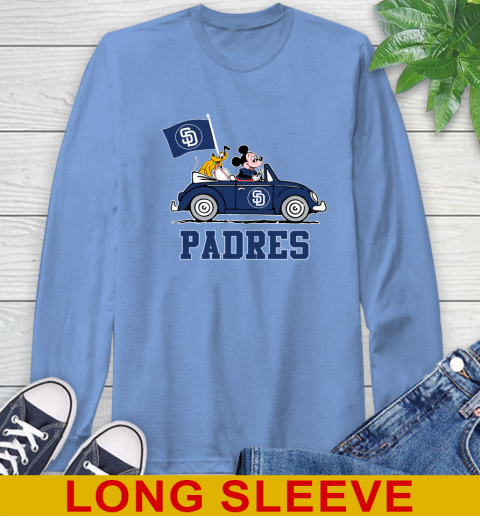 MLB Baseball San Diego Padres Pluto Mickey Driving Disney Shirt Long Sleeve T-Shirt 11