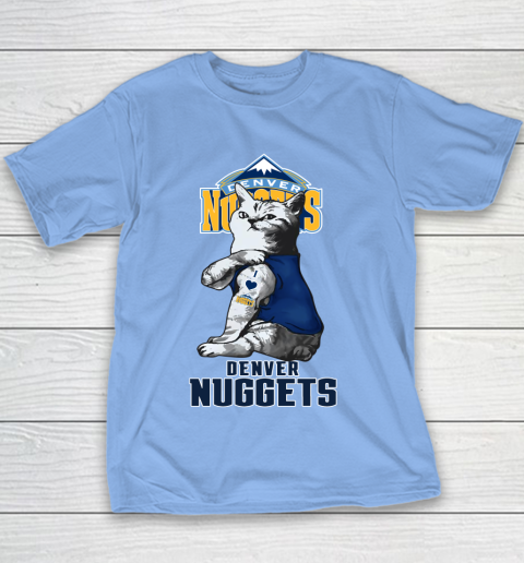 NBA Basketball My Cat Loves Denver Nuggets Youth T-Shirt 8