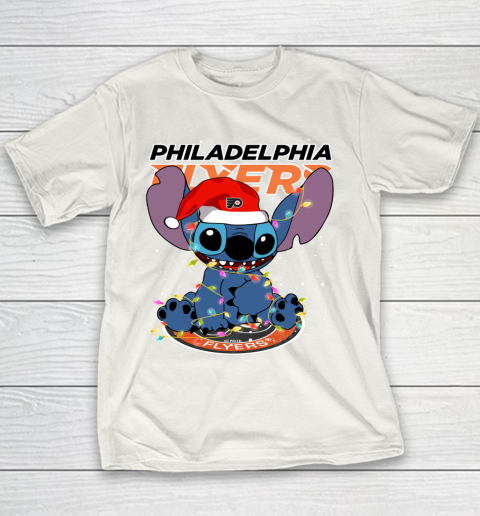 Philadelphia Flyers NHL Hockey noel stitch Christmas Youth T-Shirt