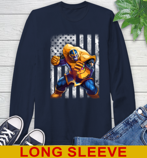 MLB Baseball Houston Astros Thanos Marvel American Flag Shirt Long Sleeve T-Shirt 3