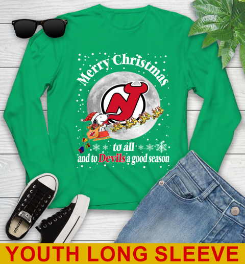 New Jersey Devils Merry Christmas To All And To Devils A Good Season NHL Hockey Sports Youth Long Sleeve 7