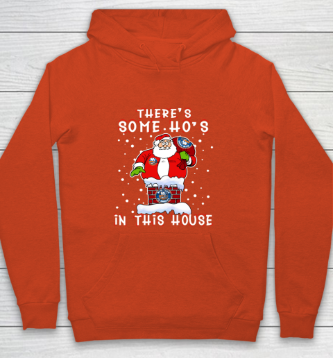 New York Islanders Christmas There Is Some Hos In This House Santa Stuck In The Chimney NHL Youth Hoodie 3