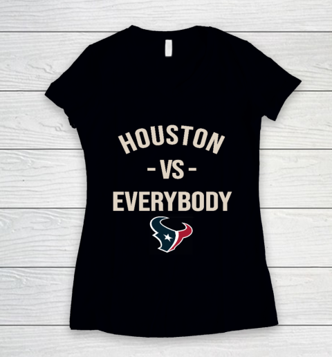 Houston Texans Vs Everybody Women's V-Neck T-Shirt