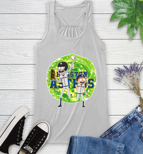 MLB Houston Astros Rick And Morty Commissioner's Trophy Baseball Sports Racerback Tank