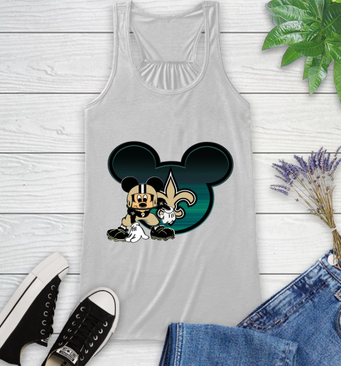 NFL New Orleans Saints Mickey Mouse Disney Football T Shirt Racerback Tank