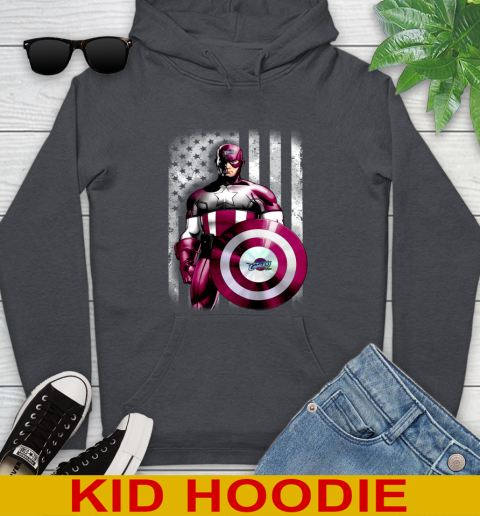 Cleveland Cavaliers NBA Basketball Captain America Marvel Avengers American Flag Shirt Youth Hoodie 9