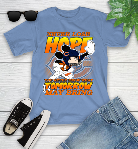 Chicago Bears NFL Football Mickey Disney Never Lose Hope Youth T-Shirt 15
