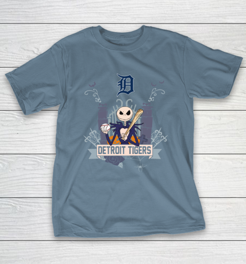 MLB Detroit Tigers Baseball Jack Skellington Halloween T-Shirt 6