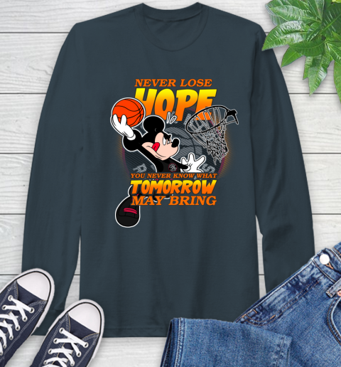 Toronto Raptors NBA Basketball Mickey Disney Never Lose Hope Long Sleeve T-Shirt 9