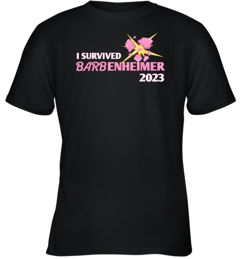 I Survived Barbenheimer 2023 Funny Youth T-Shirt