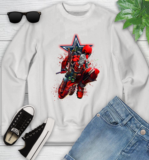NFL Deadpool Marvel Comics Sports Football Dallas Cowboys Youth Sweatshirt